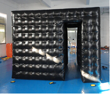 Black airtight inflatable cube booth