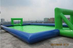 Airtight inflatable water football field