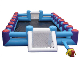 Inflatable soap soccer field