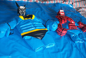 Batman&spiderman sumo wrestling suit