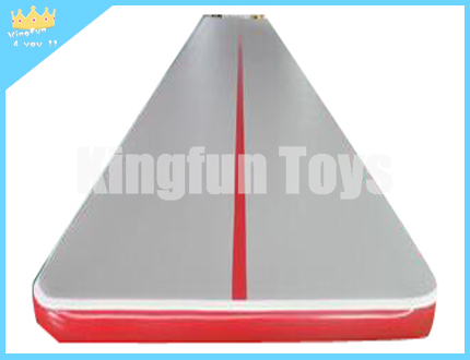 Grey inflatable mattress with red