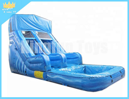 Wet slide with pool